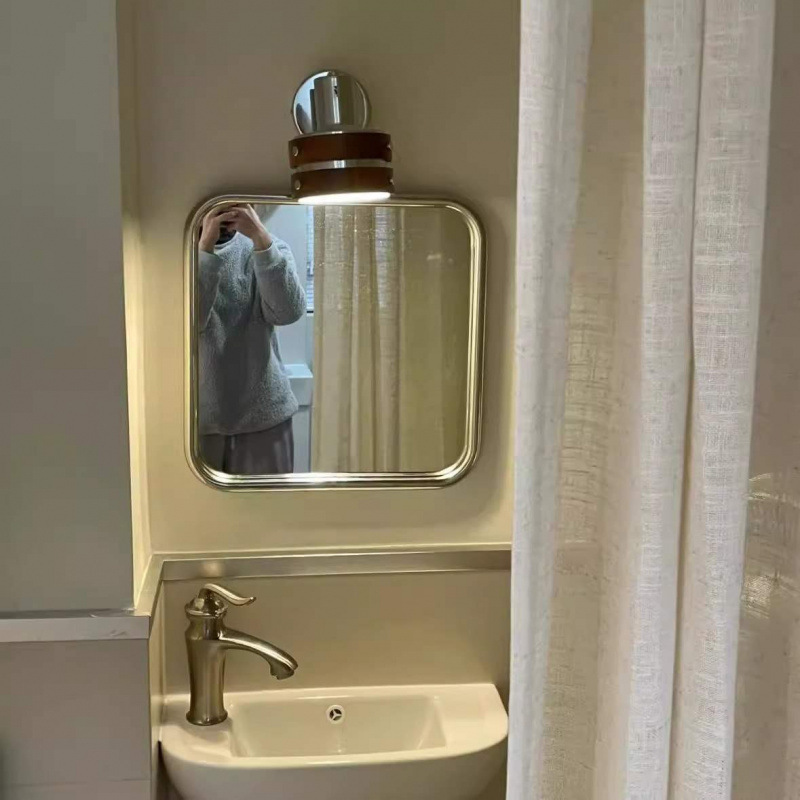 Stainless Steel Bathroom Mirror Wall-Mounted Bathroom Mirror Cosmetic Mirror for Bedroom Dressing Table Bathroom Bathroom Mirror