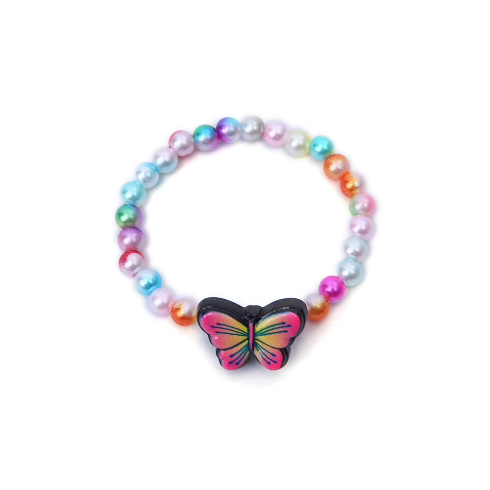 Cartoon Style Butterfly Bracelet Acrylic Pearl Beaded Girlu0027S Bracelets 1 Piece