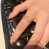 Tide, zirconium, ring with stone, micro incrustation, Japanese and Korean, internet celebrity, light luxury style, simple and elegant design, on index finger