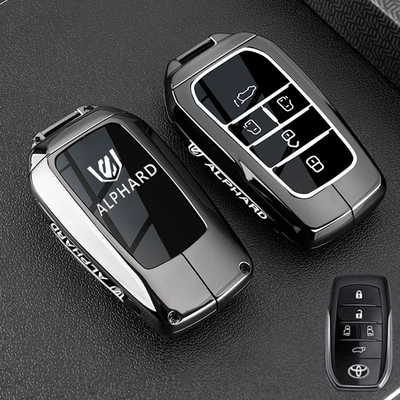 Suitable for 25 Toyota Alfa Key Covers and 23 Alfa Premium Version Car Metal Key Shell Buckle Bags (Static Rod/Key Bag) - alpha-a-type-single-shell-gun-color