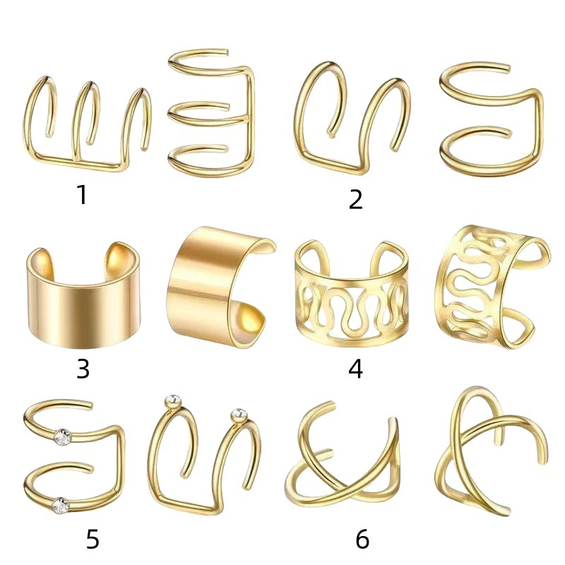 Pinzas para las orejas sin orejas de estilo insiso europeo y americano, pinzas para las orejas de hoja de personalidad simple retro, pendientes de venta caliente transfronteriza al por mayor