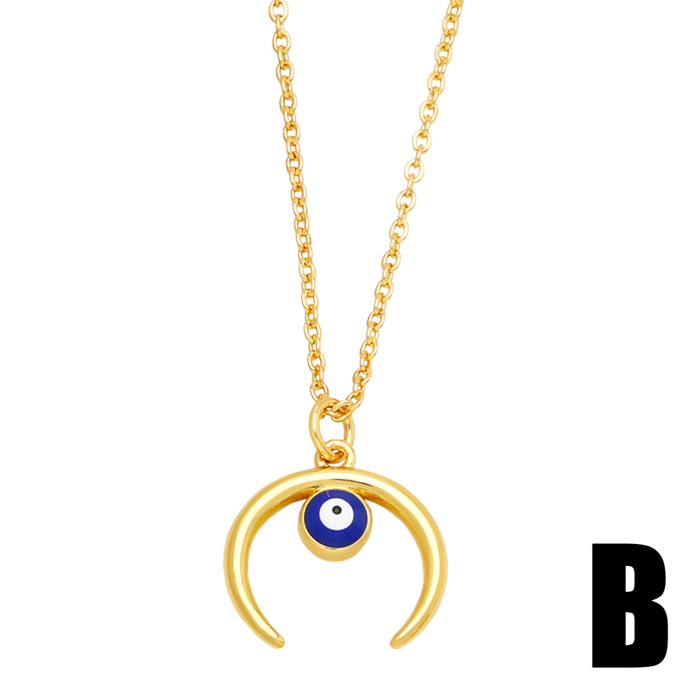 Fashion Eye Copper Inlay Zircon Pendant Necklace 1 Piece