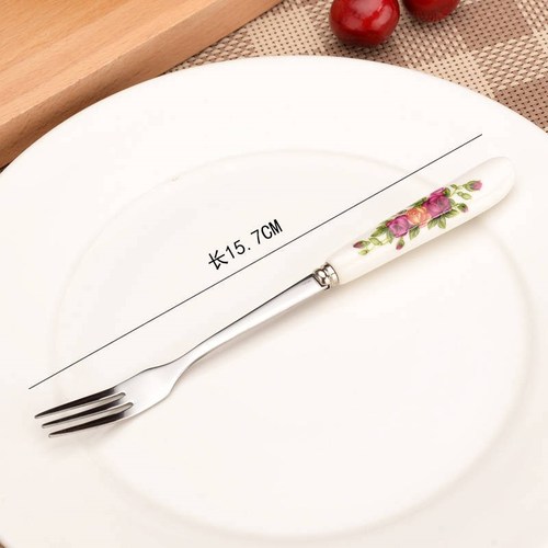 VHM7 fruit fork European style small luxury six fruit fork set stainless steel fruit fork fruit pick dessert fork