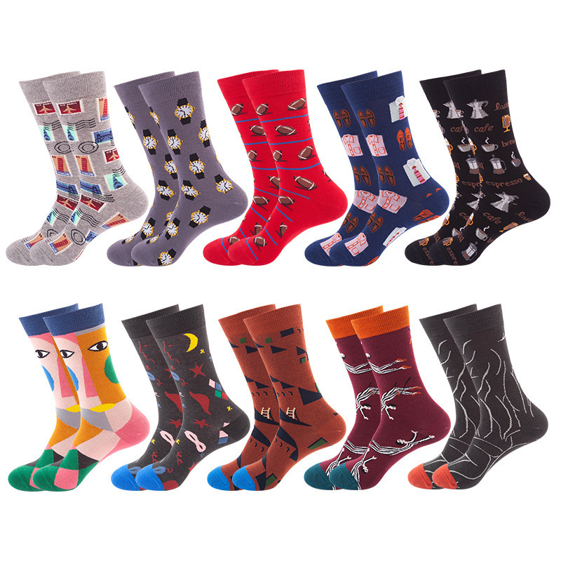 Amazon Cross-Border New Mid-Calf Socks for Men and Women, Crazy Socks, Export Sports Trendy Ins Long Socks Wholesale