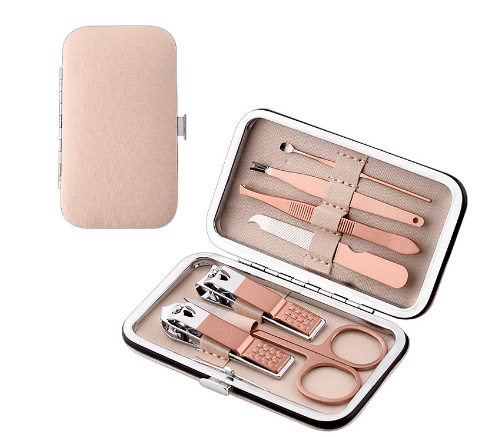 Uñas de acero inoxidable Clippers 18 piezas conjunto de cortauñas traje rosa de oro águila nariz Clippers manicura herramientas de manicura en stock