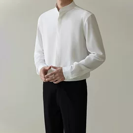 新中式立领长袖衬衫怎么选?修身免烫与高弹垂感解析