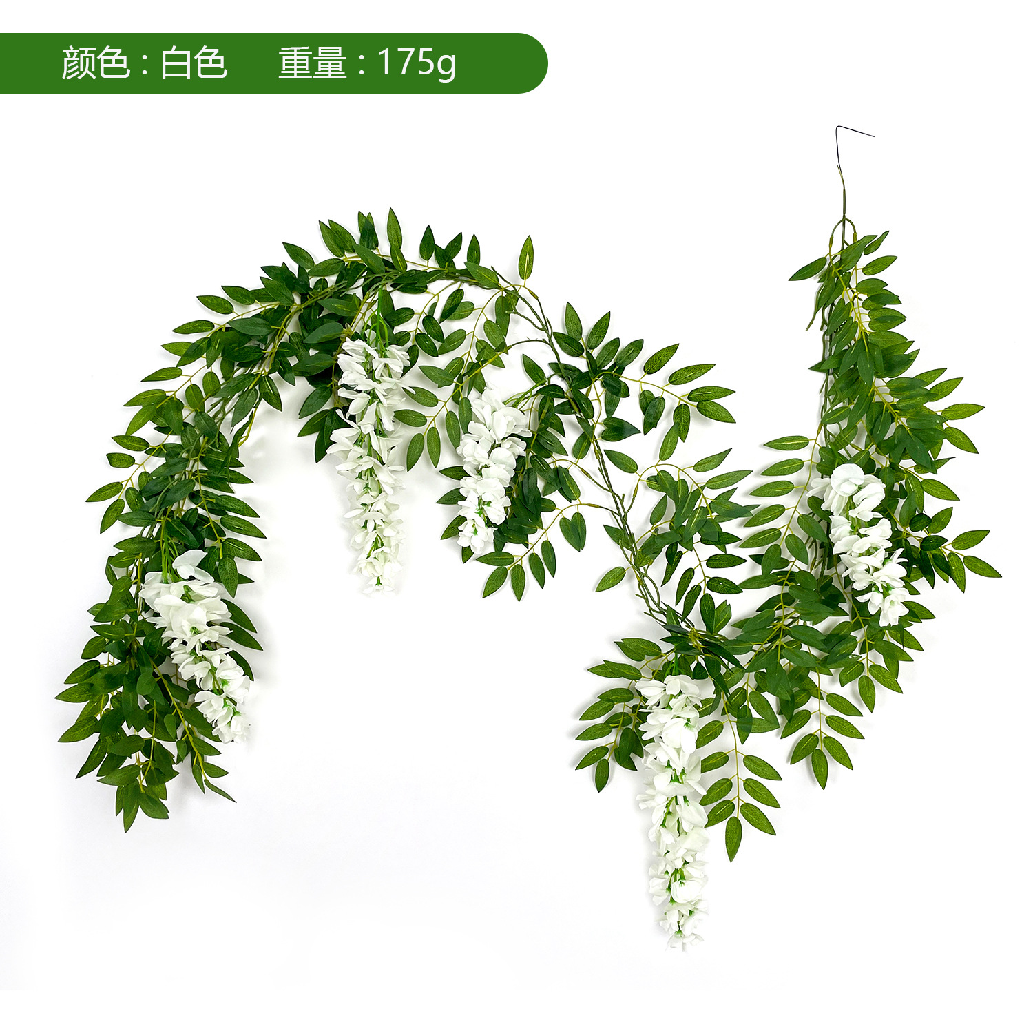 Simulación wisteria arco de boda decoración flor de frijol Simulación flor de wisteria hojas verdes Simulación flor de frijol