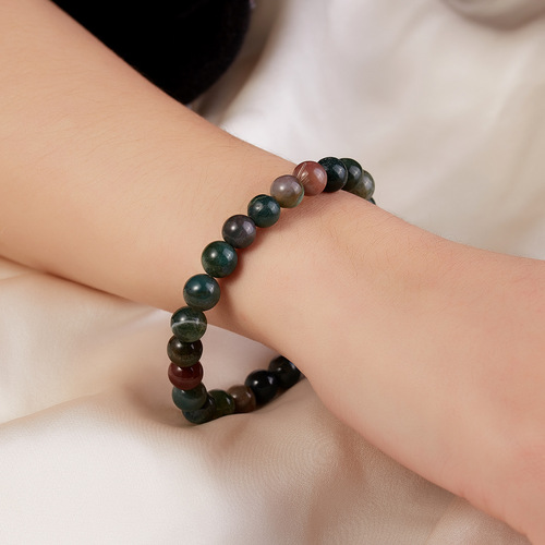 Cross-border best-selling fashion colorful stone bracelet, personalized and versatile purple striped agate beads beaded bracelet for women