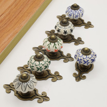 田园陶瓷合金仿古柜门拉手家具配件把手复古典抽屉衣柜橱柜子拉手