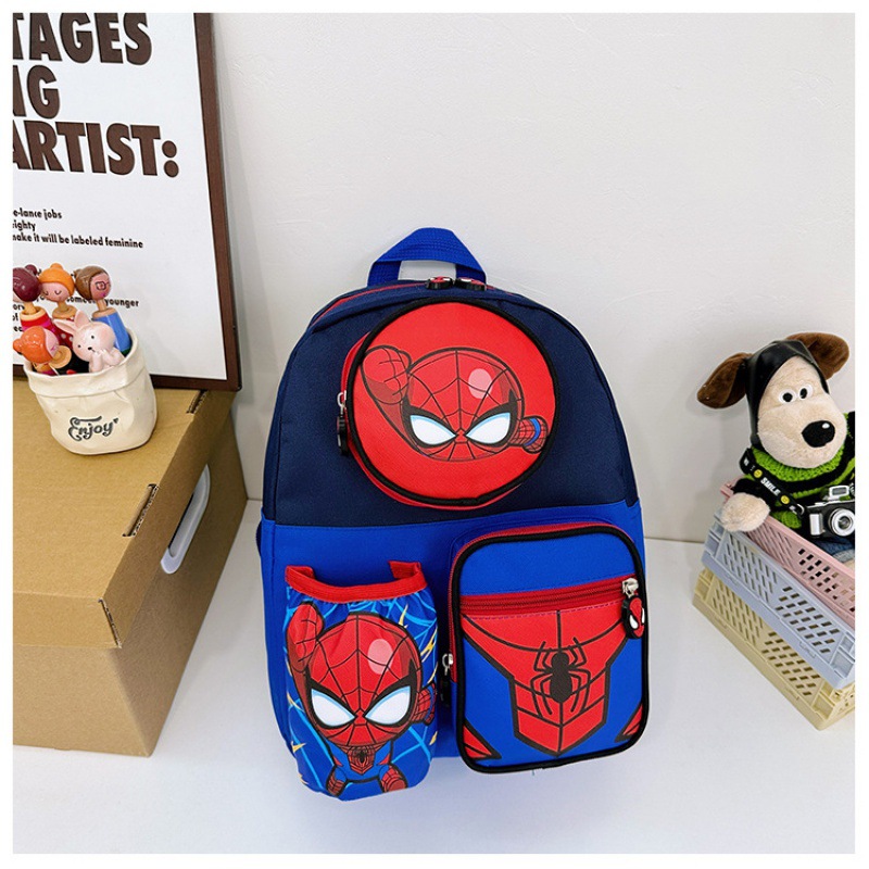 Nueva mochila de jardín de infantes Spider-Man de dibujos animados de 3-8 años de edad los niños preescolares mochila de primer grado