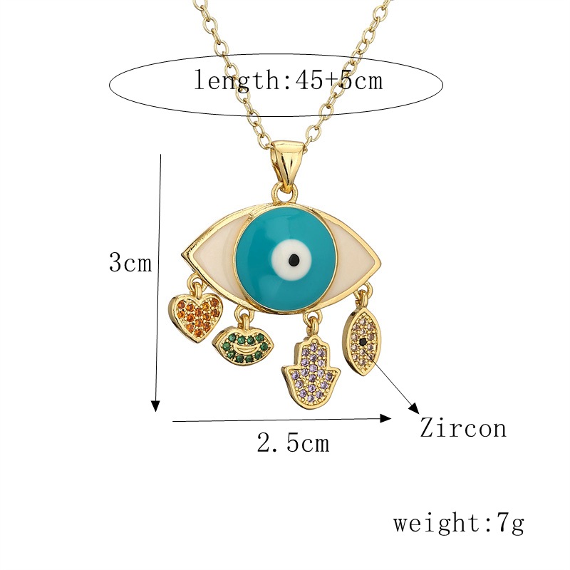 Fashion Devilu0027S Eye Copper Pendant Necklace Inlay Zircon Copper Necklaces