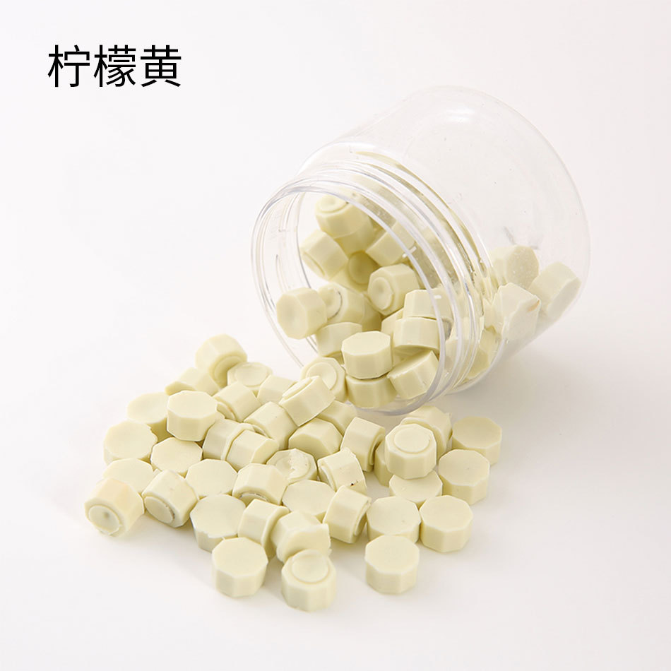 Macaron en caja de 50 colores, cera de pintura de fuego de color mixto, cera de botella granular mate, 60g, peso neto, aproximadamente 38g, sobre, cera sellada