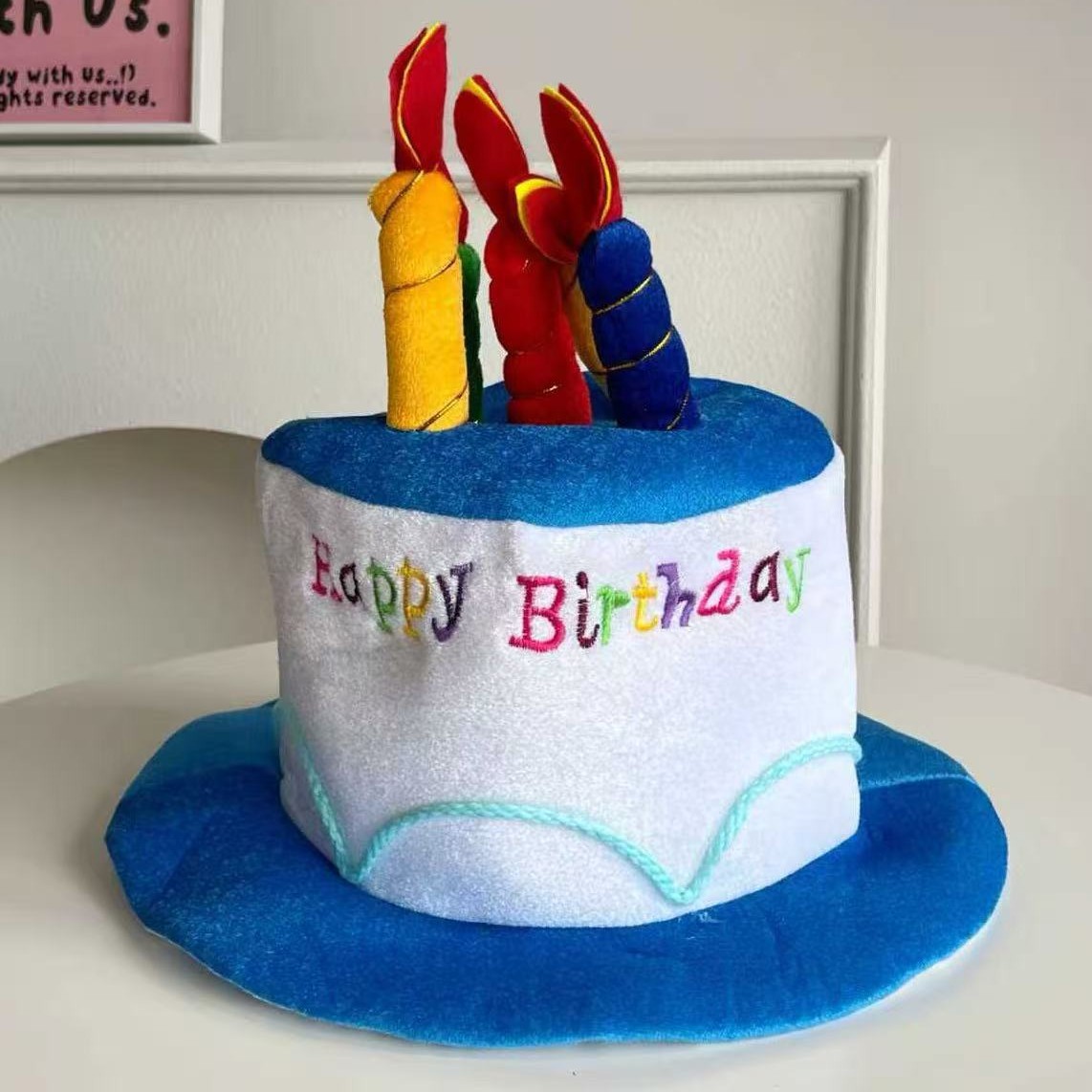 Sombrero de Pastel de Cumpleaños para Adultos de Tela para Fiesta