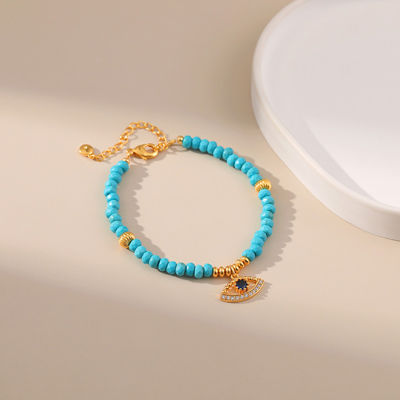 Retro Eye natural stone Copper Plating Bracelets 1 Piece