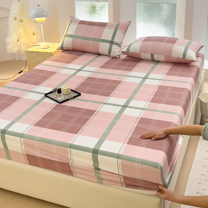 Nuevo estilo de sábana de algodón de una sola pieza de algodón colchón protector funda de cama sábana funda de cama de tres piezas verano 2024 nuevo estilo