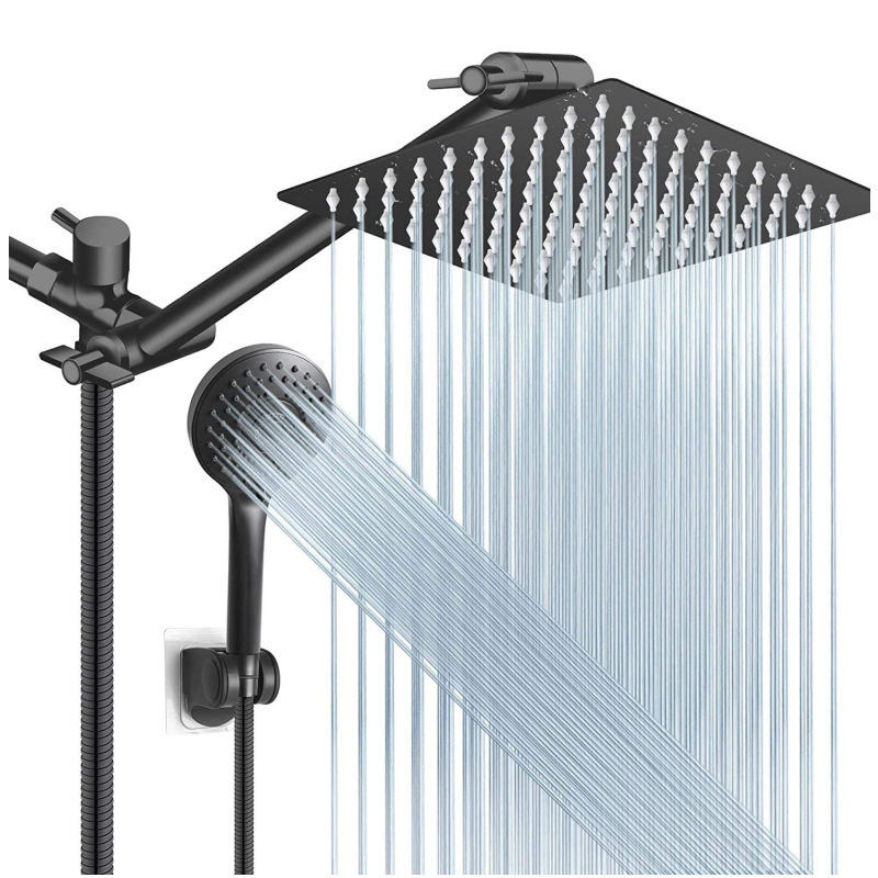 Amazon Bestseller 3 Function Handheld Showerhead 8/10/12-inch Elegant Black shower head Set wholesale undefined