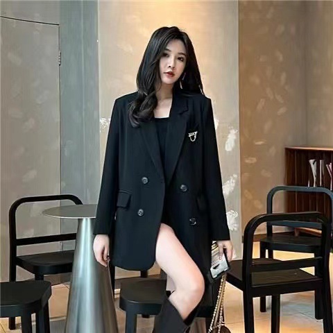 Elegant Women's Blazer British Style Slim-fit Lightweight Coat_voghion.com