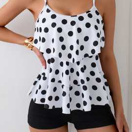 2025年亚马逊时尚新款比基尼泳衣女欧美平角裤遮肚显瘦泳装25813