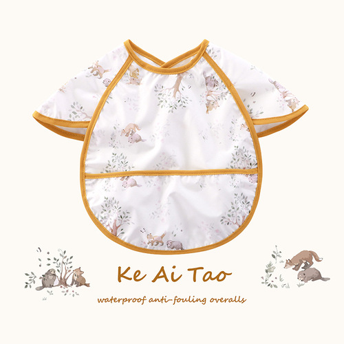 Baby bibs, autumn and winter waterproof children's coveralls, anti-fouling and anti-slobber towels, newborn anti-vomiting aprons, eating pockets