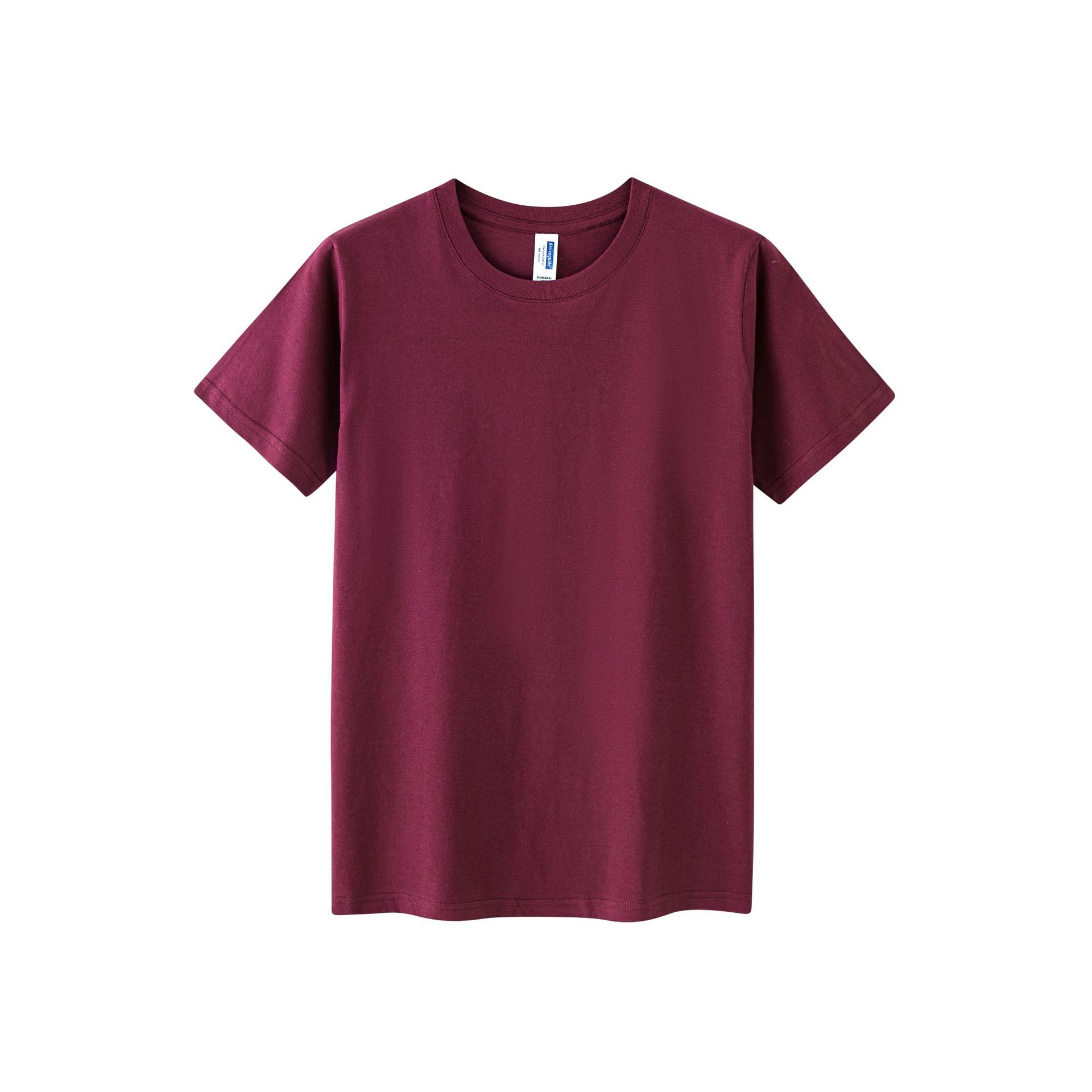 Camiseta de manga corta con cuello redondo de algodón peinado de 150g para hombre, marca de moda, holgada, sencilla, estampada y termoimpresa