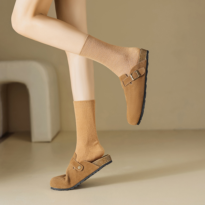 Pantuflas cerradas Augu Shiden para mujer, nuevo estilo primavera 2026, cómodas y casuales, estilo Birkenstock, para exterior, a la moda.