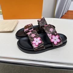 2025外贸跨境高品质欧美中东俄罗斯情侣款樱花沙滩拖鞋女slippers