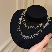设计感网状蕾丝项链女气质百小众搭独特精致时尚优雅颈链锁骨链