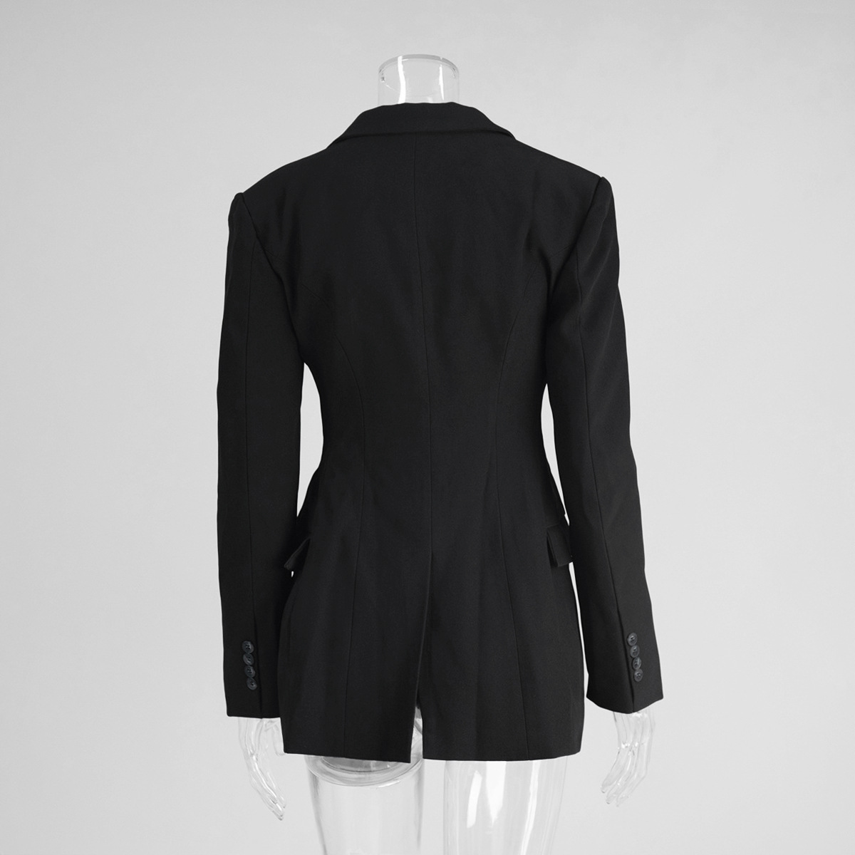 Getailleerde dames blazer met v-hals en elegante taille_voghion.com