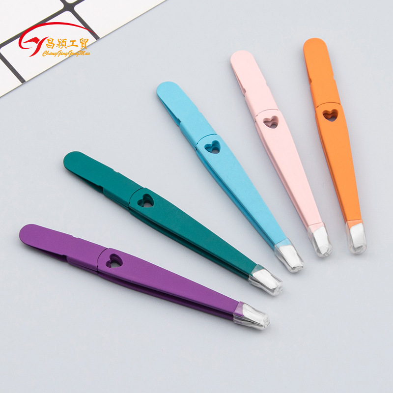 廠家直供不鏽鋼正斜口 眉夾修理眉毛夾 斜角拔眉毛化妝工具