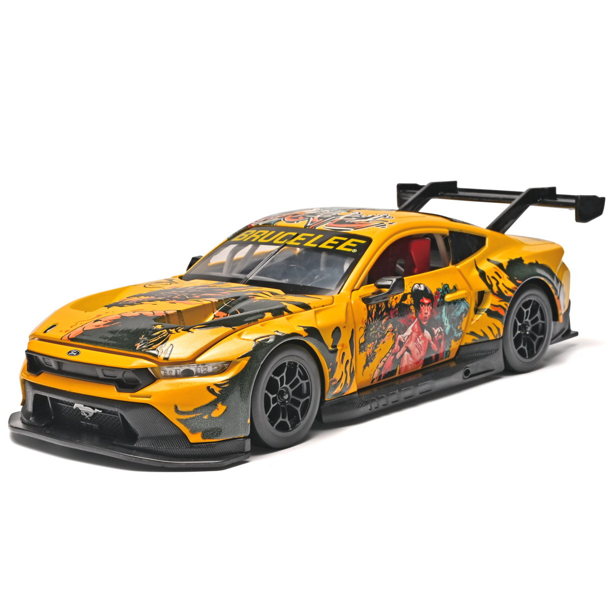 Auténtica licencia 1: 24 Mustang GT3 Bruce Lee Co-branding aleación modelo de coche deportivo de moda juegos adornos edición limitada regalo