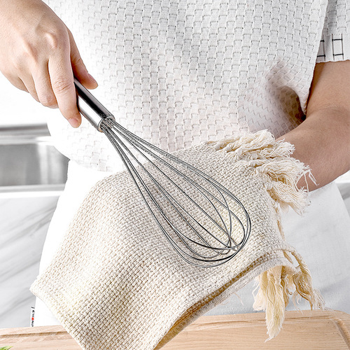 430 stainless steel pipe handle 6-wire egg beater milk frother handheld mixer baking tool steel wire Whisk Set