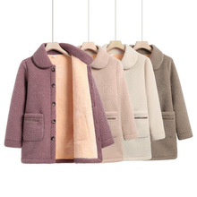 中老年女冬装颗粒绒外套羊羔毛绒棉衣中年妈妈洋气保暖加绒厚棉袄