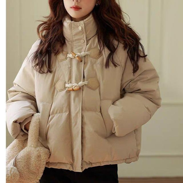 牛角扣面包服女2025新款冬季小个子宽松棉衣韩版短款棉袄加厚外套|undefined