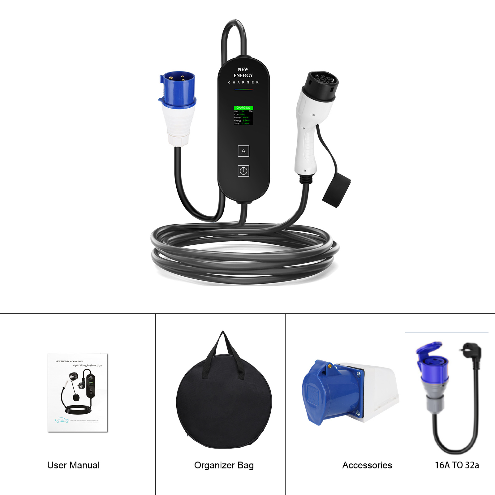 Cee European Type2 Ac Charging Gun Australian Standard Industrial Plug 32A7Kw New Energy Electric Vehicle Ccs2