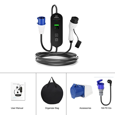 Elektrikli avtomobil şarj stansiyaları Charging Gun Australian Standard - charging-gun-european-standard-gun-head-32a-industrial-3-pin-plug-socket-16-to-32-european-standard-5m-storage-bag