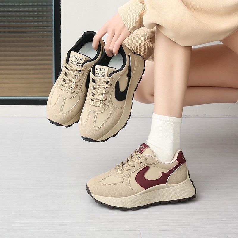 Zapatos Waffle Gump para mujeres, primavera de 2025, nuevos zapatos de suela gruesa, zapatos deportivos casuales ligeros.