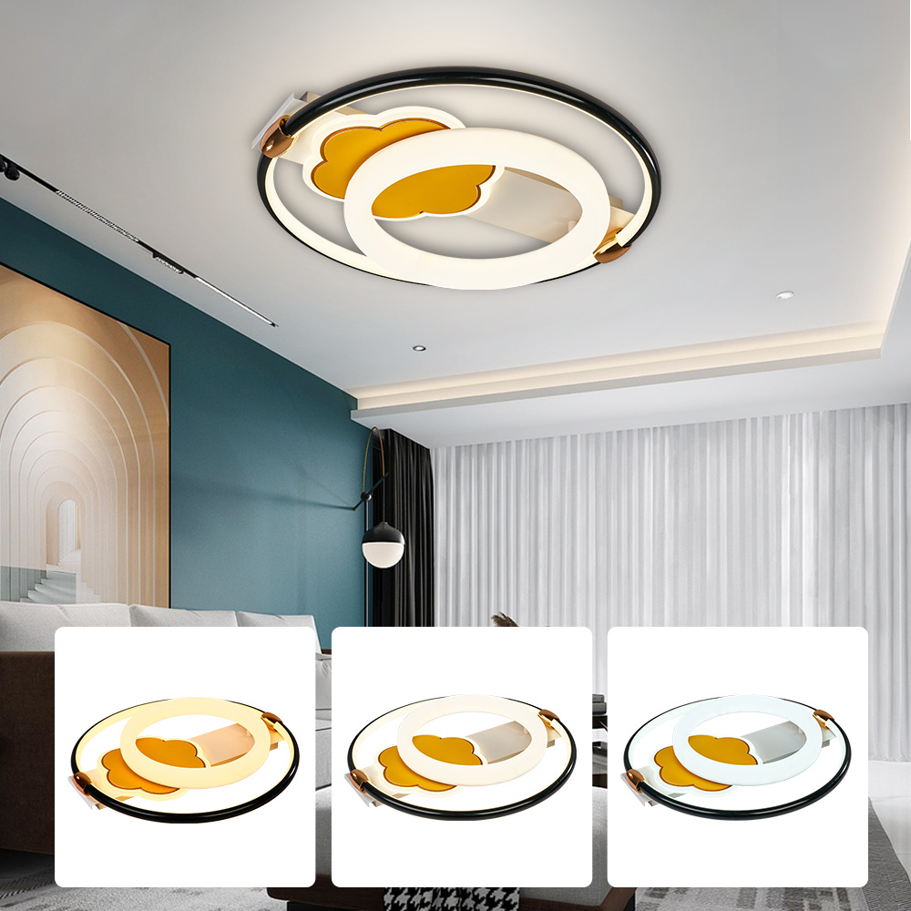 新款现代简约LED吸顶灯2.4G智能调光APP控制72W圆形卧室灯客厅灯