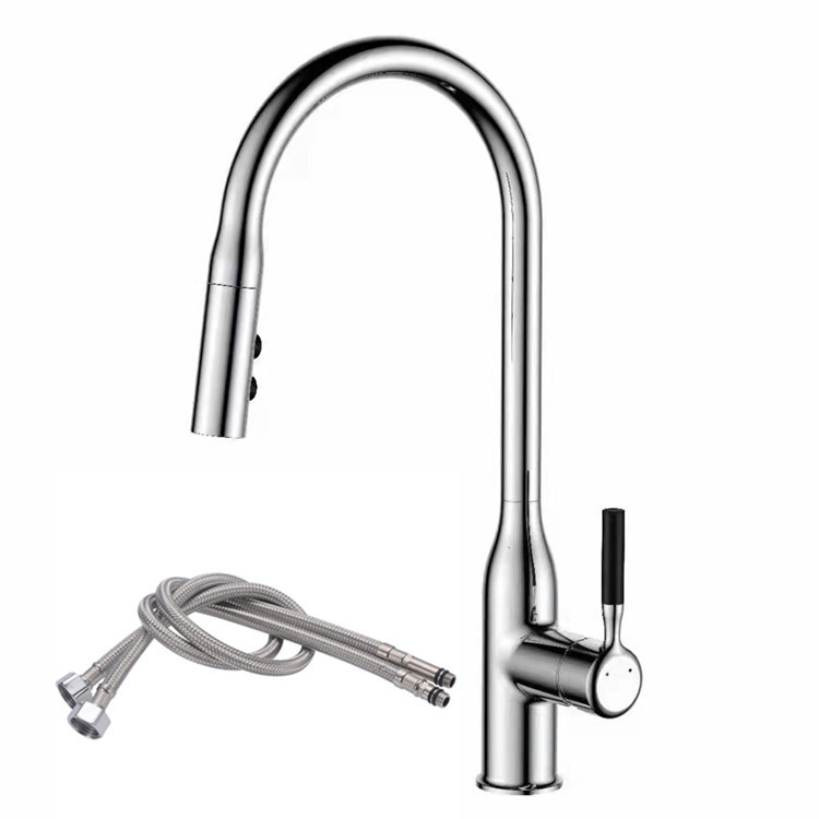 Nueva pistola gris negro extraíble cocina agua fría y caliente cuenca vegetal cobre grifo lavavajillas fregadero retráctil hogar
