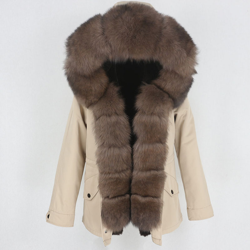 Dameskleding Bont Korte Parker Afneembare Echte Bont Mode Warme Capuchon Jas_voghion.com