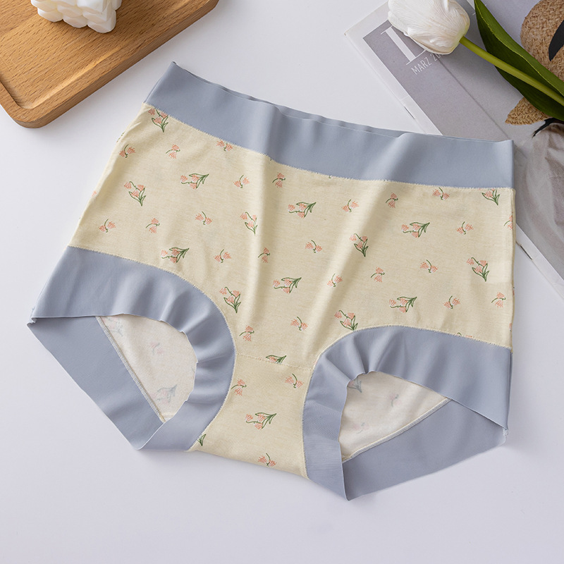 Ropa interior de la madre entrepierna antibacteriana de algodón de mediana edad y ancianos cintura alta abdomen gordo mm pantalones sueltos de gran tamaño bragas sin costuras verano