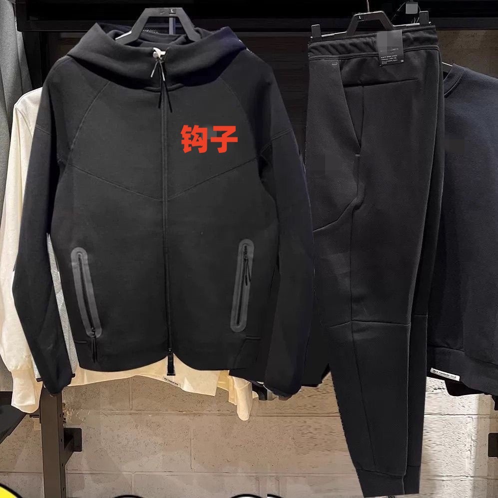 320G traje deportivo de peso pesado de primavera y otoño hombre chaqueta con capuzas chaqueta casual versátil pantalones cortados entrenamiento de carrera 7922