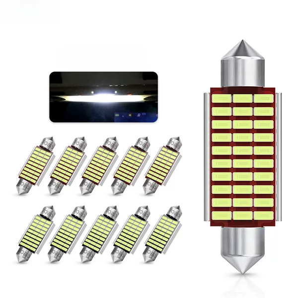 Car led roof light cnabus double pointed 3014 31/36/39/41mm decoding reading light license plate light