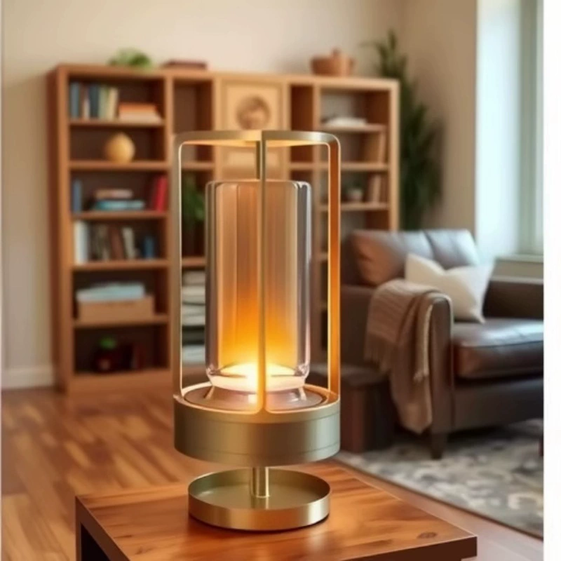LED настольная лампа‑гиря, ретро ночник, пластик или алюминий, 13×13×22 см