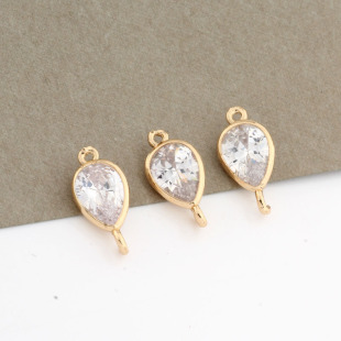 diy jewelry accessories copper gold-wrapped simple geometric water drop double hanging pendant diy handmade jewelry accessories material