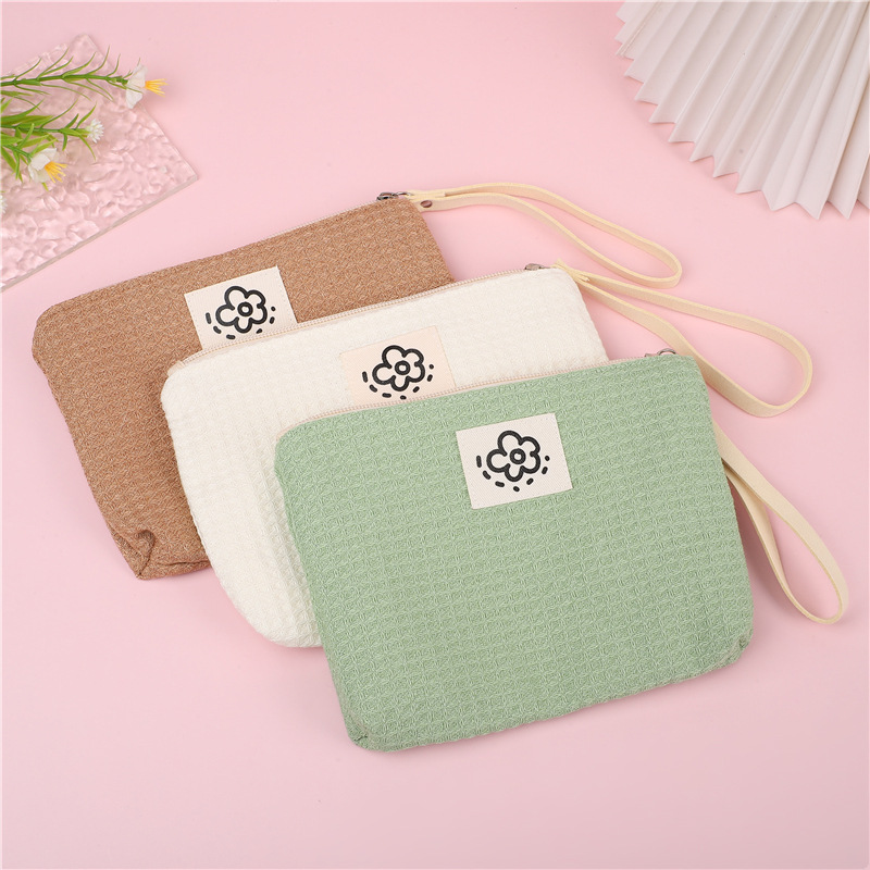 Bolsa de teléfono móvil japonesa retro waffle compacta, portátil, linda y exquisita bolsa de almacenamiento para estudiantes tarjeta de autobús bolsa de monedas