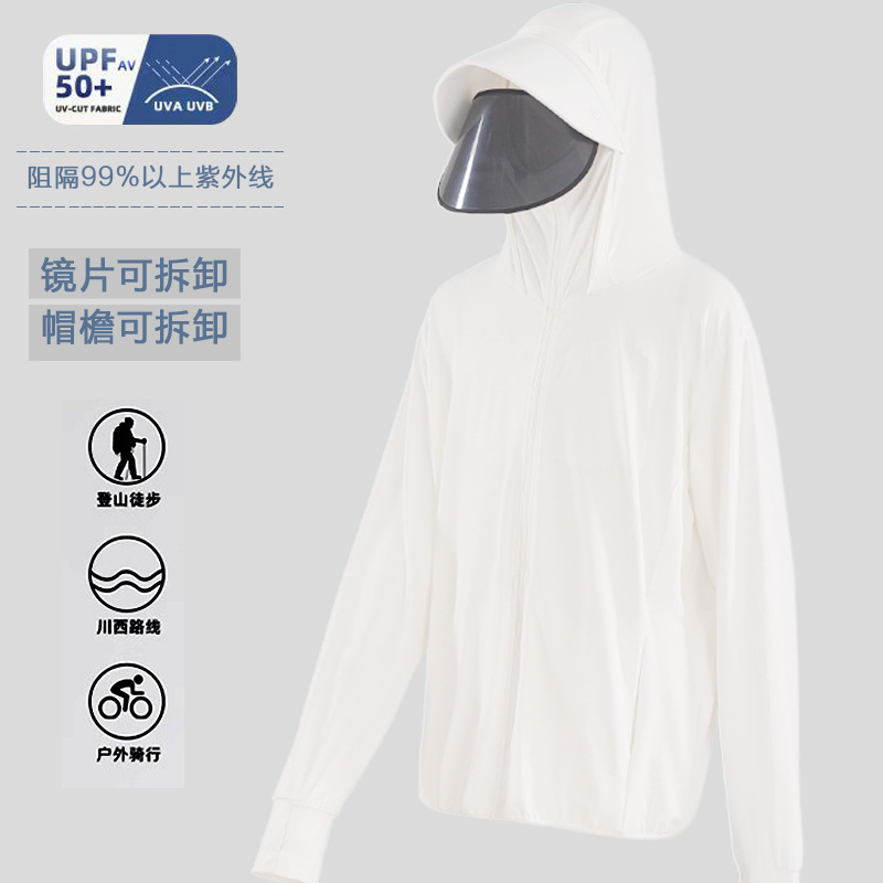 Moxun ロマンチックな日焼け防止服男性 2025 新しい夏の抗 UV アイスシルク薄い日焼け防止服屋外釣り服|undefined