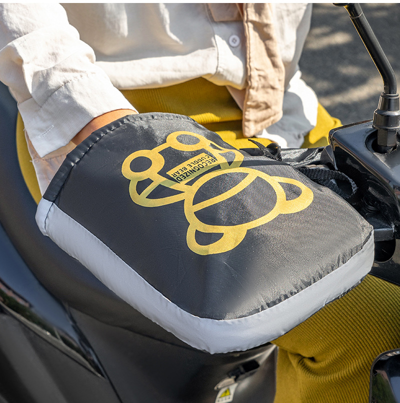 Winter Electric Car Warm Cotton Handle Cover Windshield Motorcycle Thickened fleece-lined Rainproof Gloves Lined Waterproof Cover