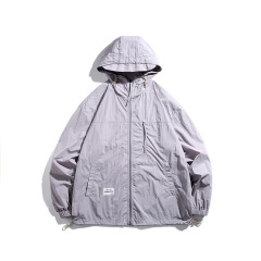 2025 日焼け防止服メンズ屋外日焼け防止服軽くて通気性のある皮膚服女性のフード付きカップル夏サイクリング服