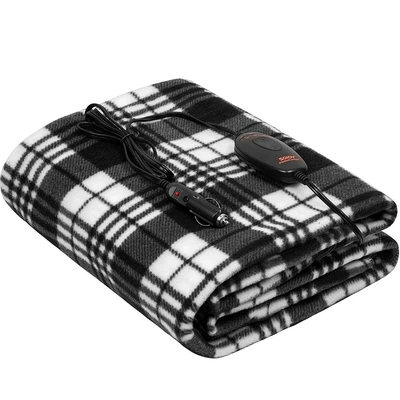 car warm heating blanket 12v: Other Automotive Interior Supplies - black-and-white-plaid-burberry