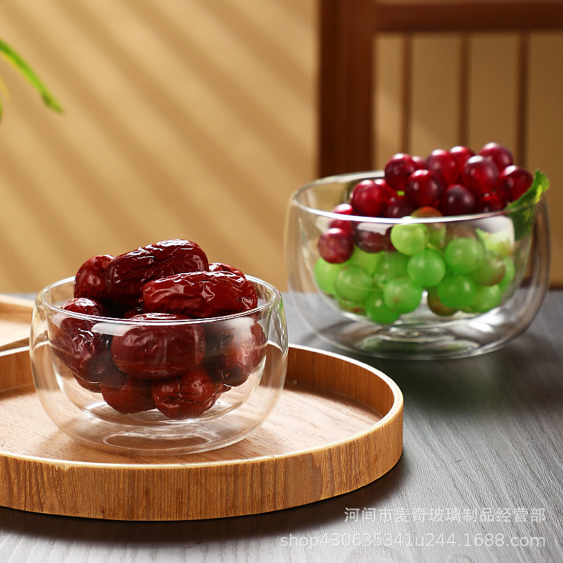 Manufacturer Wholesale Transparent Glass Salad Bowl Household Tableware High Borosilicate Glass Fruit Milk Bowl Double Layer Glass Bowl Manufacturer Wholesale Transparent Glass Salad Bowl Household Tableware High Borosilicate Glass Fruit Milk Bowl Double Layer Glass Bowl